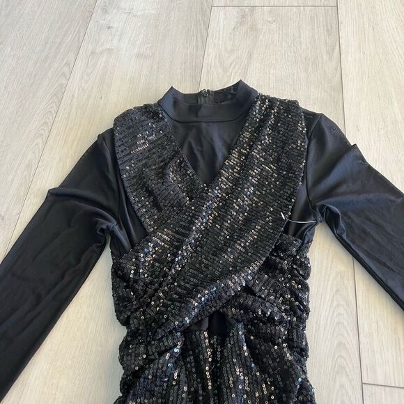 Animari Elegant Black Sequin mini dress size M - Picture 2 of 10